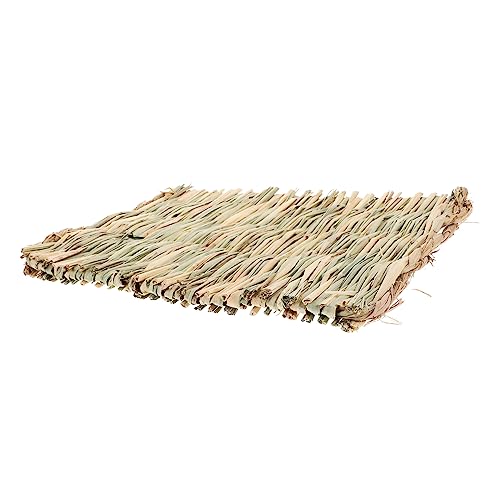 VICASKY Woven Cooling Mat for Small Pets Natural Grass Bedding for Hamsters Guinea Pigs Bunnies Summer for Indoor Use Safe Chew Friendly Design