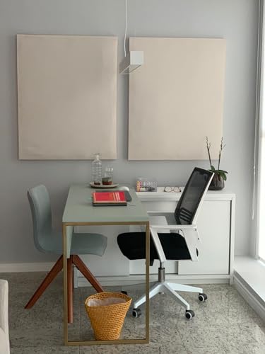 Painel de tratamento acústico, lã de rocha, 64x64x5cm, alta densidade (Off White)