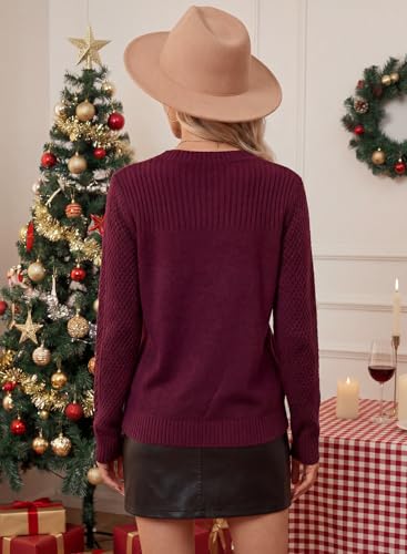 Image of EVALESS Womens Sweaters Casual Long Sleeve Crewneck Knit Lightweight Hollow Out Crochet Sweater Pullover Tops