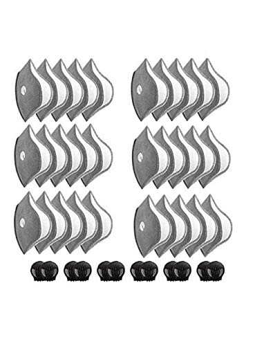 Genuine replacement parts, activated carbon filters 30 per pack suitable for most bicycle face cover filters with 12 exhaust valves