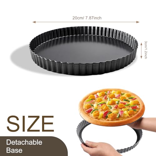 ZTVOWTO 20cm×3cm Pie Tins for Baking Round Quiche Dish, Non-Stick Pie Tin, Wavy Edge Quiche Tins, Pie Dishes - Image 2