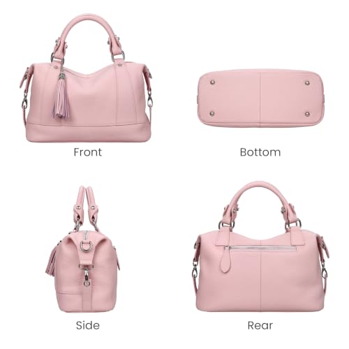 Image of HESHE Womens Genuine Leather Purse Satchel Tote Bags Ladies Real Leather Bags Crossbody Handbags