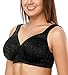 ZeroBound Women's Minimizer Bras Comfort Cushion Strap Wirefree Full Coverage Large Bust Non-Padded Bra(Black,38DD)