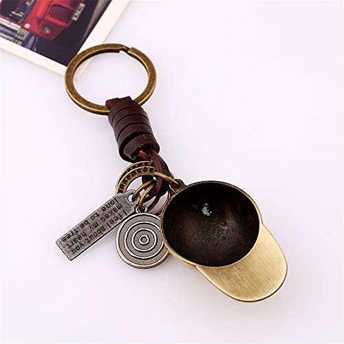 Funny Live Alloy Baseball Cap Keychain,Leather Keychain,Hat Keyring Door Car Key Tag Ring Chain For Men, Women, Car Decorations, Perfect Christmas Gifts #TOP2