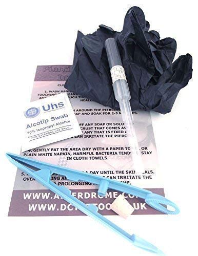 DCTattoo1.2mm (16g) PRO STERILE *CANNULA Needle Piercing Kit*-Choose Jewellery Size [Horseshoe,10mm]