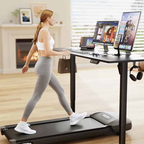 Image of Furmax 63 Inches Electric Standing Desk, Home Office Desk with Phone Holder