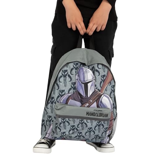 STAR WARS Mochila | Bolsa para meninos | Mochila para meninos Mandalorian | Mochilas escolares | Tam