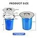 Rubbish Bins,Trash Can with Lid, Countertop Built-in Garbage Can Round Brushed Stainless Steel,All with Cover Trash Bin for Kitchen/Blue/S/Blue/s