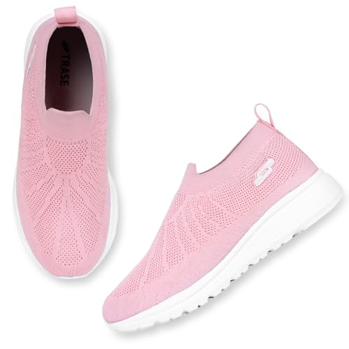 Image of TRASE Sports Slip-On Shoes for Kids | Knitted Upper Lightweight Footwear for Boys & Girls | Comfortable EVA Sole and Breathable Shoes for Walking & Play