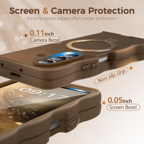 Image of Cute Wavy Magnetic Stand Case for Galaxy Z Fold 8 Ultra Fit for MagSafe
