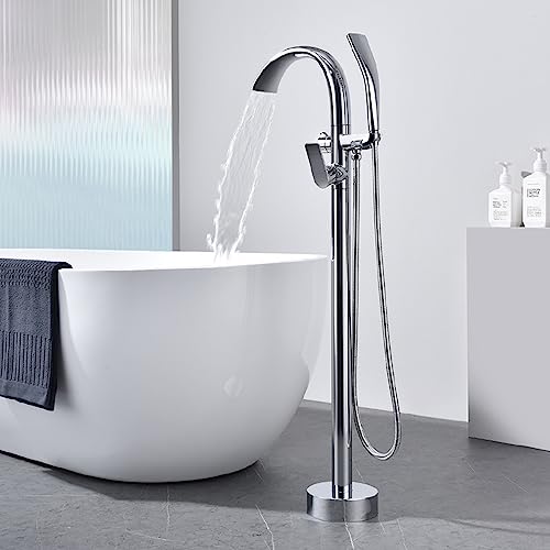 Mitigeur de bain sur pied design cascade gris HLTYGWX