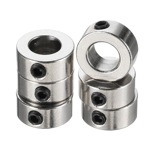 Image of sourcing map 6pcs 6mm Shaft Lock Collar T6 Lead Screw Lock Ring, Stainless Steel Set Screw Collars