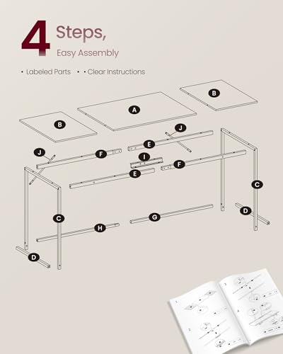 Image of VASAGLE Computer Desk, Steel Frame Gaming Desk for Home Office, 63 Inch | Large Office Desk, Gaming Table For Study, Work, Gaming, Writing, Bedroom, Living Room, Rustic Brown ULWD121K01