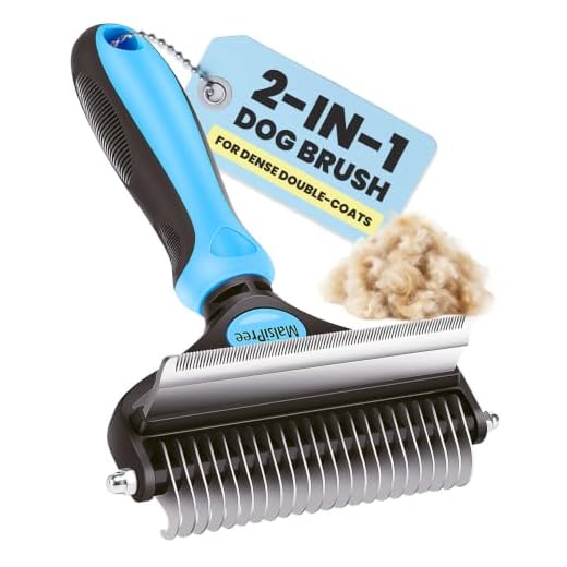 MalsiPree Pet Grooming Brush, 2 in 1 Deshedding Tool & Undercoat Rake Dematting Comb for Mats & Tangles Removing, Reduces Shedding up to 95%, Great for Short to Long Hair of Medium Large Dogs