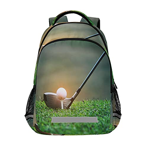 AUUXVA Golf Ball Sport Grass Backpack School Bookbag Laptop Purse Casual Daypack for Teen Girls Women Boys Men College Travel