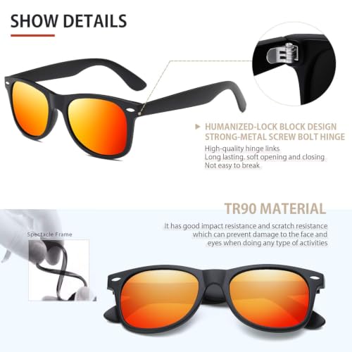 Image of FEIDUSUN Sunglasses Men Polarized Sunglasses for Mens and Womens,Black Retro Sun Glasses Driving Fishing UV Protection