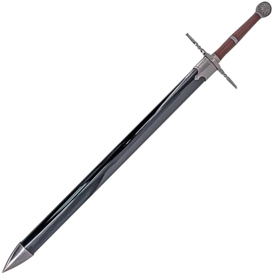 AMONT | Espada en Color Acero de Geralt de Rivia Decorativa El Brujo | Réplica No Oficial Sin Filo de Bambú para Exhibición Coleccionista | EYM