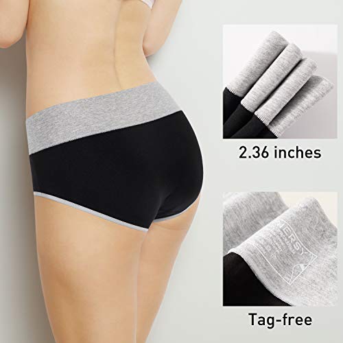 Image of INNERSY Womens Underwear Cotton Briefs Postpartum High Waisted Panties 5 Pack
