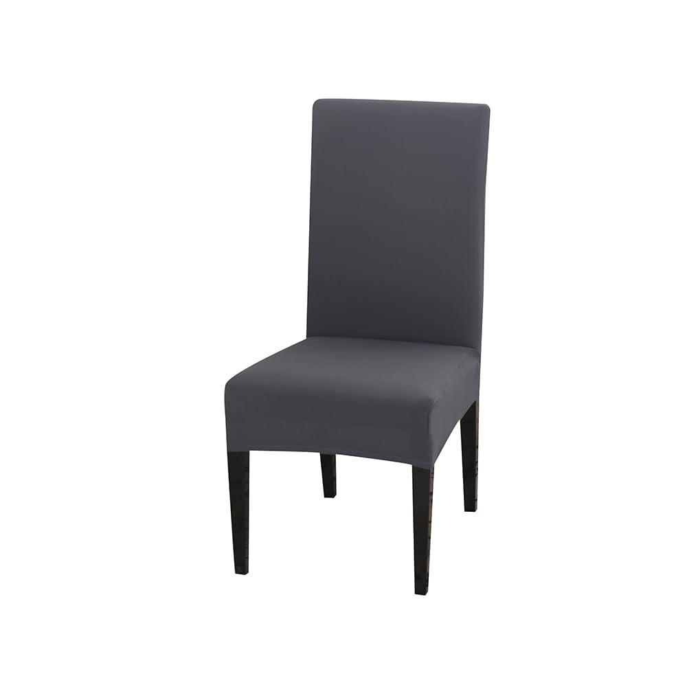 Odot Soft Chair Covers, Elastic Dining Chairs, Seat Covers Washable Removable High Back Dining Chair Covers Chair Cover for Dining Room,Hotel,Banquet (Set of 6,Grey)