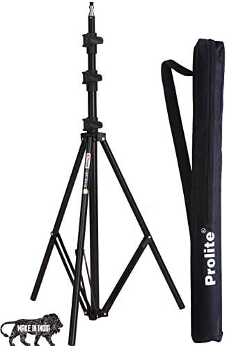 Prolite Heavy-Duty Light Stand (9 feet) for Ring Light, Flash, Reflector, Diffuser, Photo & Video Studio Shooting (Portable, Foldable with Carry Bag)
