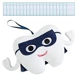 HOMBYS Tooth Fairy Pillow for Boys with 20 PCS Tooth Receipt Cards, Tooth Pillow with Pocket for Tooth Fairy, Funny Gift for Boys Kids, 13' H x 6' W
