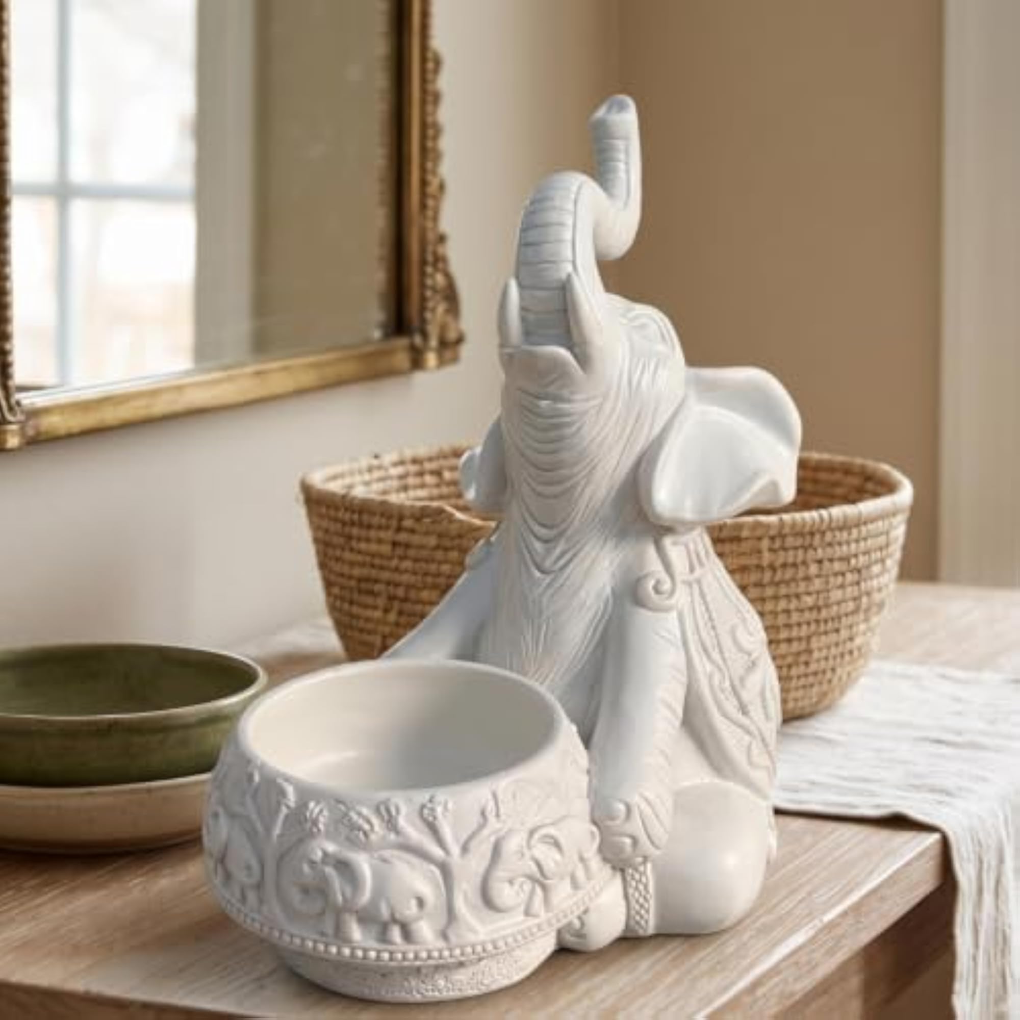 Elephant Candle Holder, Ornamental Tabletop Decor