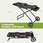 Hisencn Foldable Grill Stand for Weber Q1200 Blackstone 17"&22" Griddle - Image 3