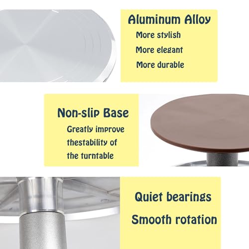image for Jninexiu Cake Decorating Supplies Kit, 12 Inch Aluminium Cake Turntabl