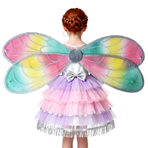 Ailes de libellule – Costume d'ailes de fée – 12,7 cm pour enfants et fée pour les fêtes de vacances, les spectacles sur scène, les anniversaires et les déguisements imaginatifs