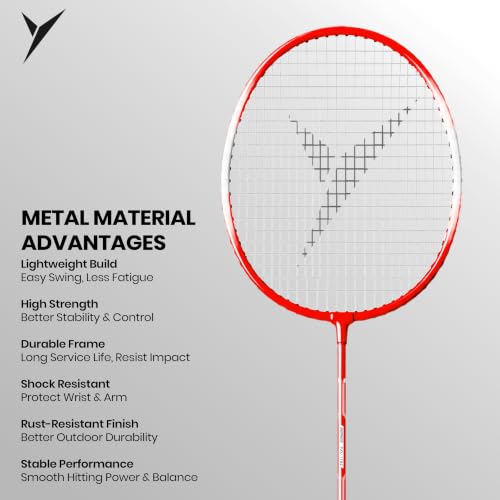 Image of Jaspo Proxcel-1102 Badminton Kit | Lightweight Metal Badminton Rackets with Shuttlecocks | Balanced Frame | Comfortable Grip for Powerful Smashes | Ideal for Beginners, Kids & Teens