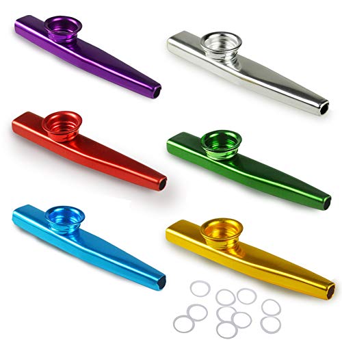 Kazoo Metal Instrumento Musical Flauta Guitarra Ukulele Violín Piano Regalo De Los Niños Teclado Instrumento Musical Ultraligero Juguete 6PCS+10PCS Kazuo Película