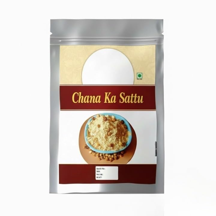 Chane Ka Sattu Organic kala Chana Sattu/black chana flour/Chickpea flour/Gluten-Free/High Protein- No Additives or Preservatives Instant Drink- 240g