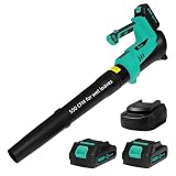 Garvee Leaf Blower Cordless - 20V Powerful Wet Leaves Heavy-Duty Leaf with 2 * 2.0Ah Batteries and Charger, 6 Speed Modes, Lightweight Leaf Blowers for Lawn Care, Patio, Dust, Blowing Leaves
