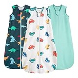 WarmWrap Baby Sleep Sack 0-6 Months 100% Cotton 0.5 Tog 3-6 Months Baby Wearable Blanket for Newborn, 3 Pack Breathable Soft Lightweight 0-3 Months Sleep Sacks with 2-Way Zipper