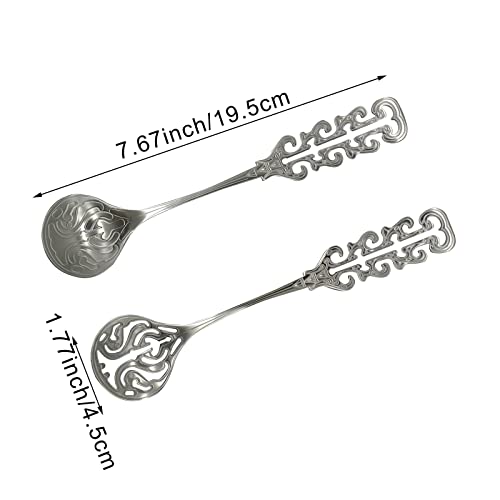 Pinenjoy PU135 6Pcs Vintage Coffee Spoons 18/10(304) Stainless Steel Sugar Stirring Spoon Retro Royal Style Teaspoon thumb #2