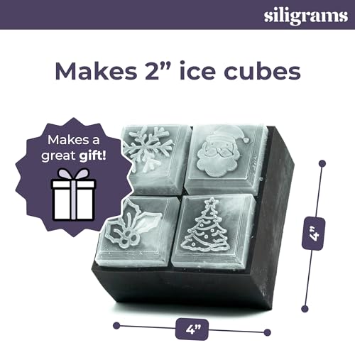 Molde de hielo navideño SILIGRAMS de silicona 4x4x2 pulgadas miniatura 5