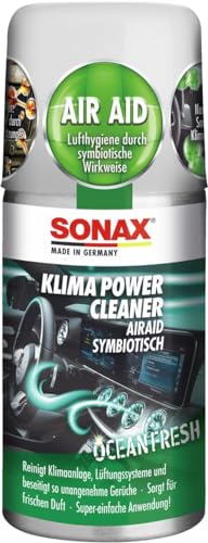 Sonax Car A/C Cleaner Spray 100mL Air Conditioner Cleaner & Disinfectant Car Fresheners for Odor Eliminator with Ocean Fresh Scent