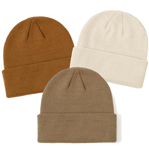 YMYDYFC Baby Beanie 3Pack Toddler Beanie Infant Knit Hat Baby Winter Hats for Boy Girl Winter Clothes Warm Knit Cap 0-6Years2