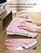SABLUTE Ergonomic Wireless Keyboard and Mouse Combo - Wave Keyboard with Soft Leather Wrist Rest, Resistant Keys, RGB Backlit Rechargeable Set for PC/Mac/Chromebook (Black) (Pink)