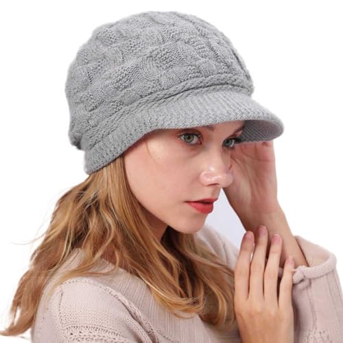 Gorro de punto con visera para mujer miniatura 7