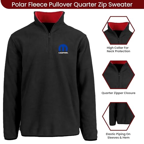 JH DESIGN GROUP Men’s Mopar logo Quarter Zip Fleece Sweatshirt Jacket 2 Colors2