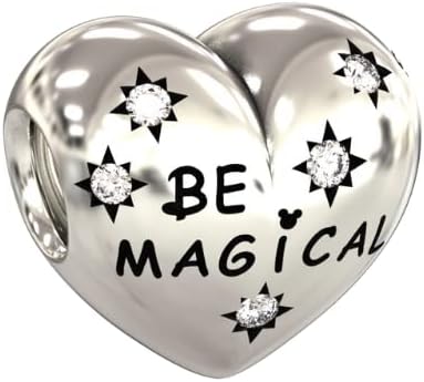 Jewellbox Sterling Silver Heart Charm – Be Magical Bracelet Bead, Thoughtful Mum Gift, Pandora Compatible, Elegant Love & Joy Keepsake for Women