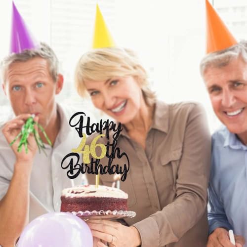 Image of 46th Happy Birthday cake topper happy birthday cake decoration 46th birthday party decoration gift plugin (46)