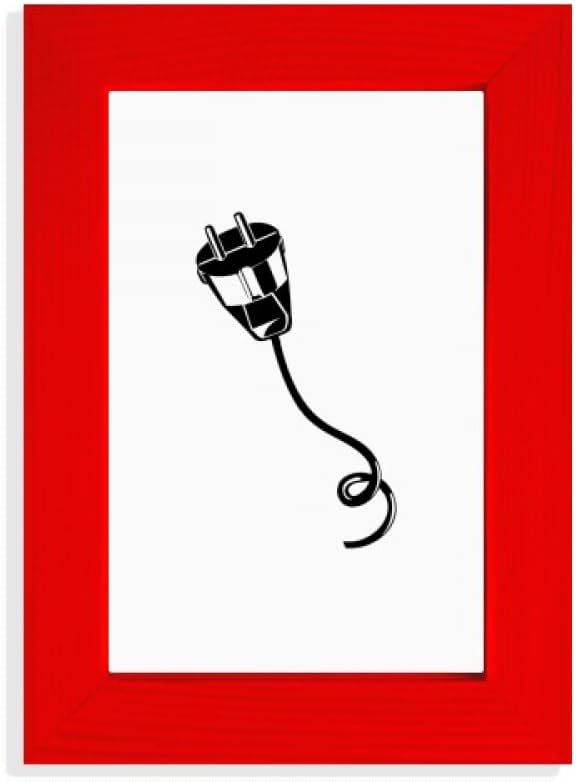 Plug Cable Charging Cable Black Pattern Picture Display Art Red Photo Frame