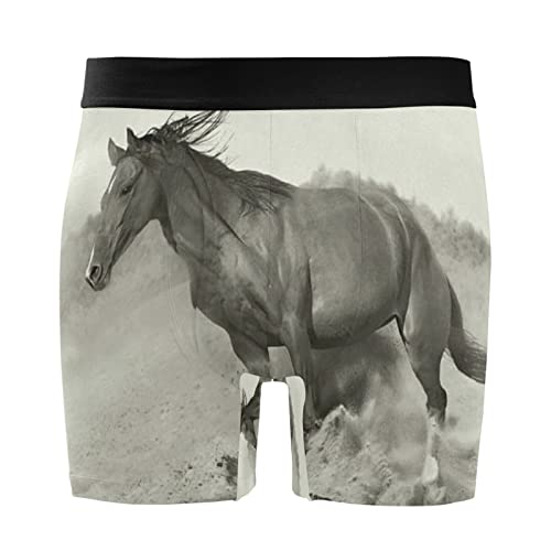 Bóxer para hombre Vnurnrn con arte de caballo salvaje pack de 2 calzoncillos elásticos negros