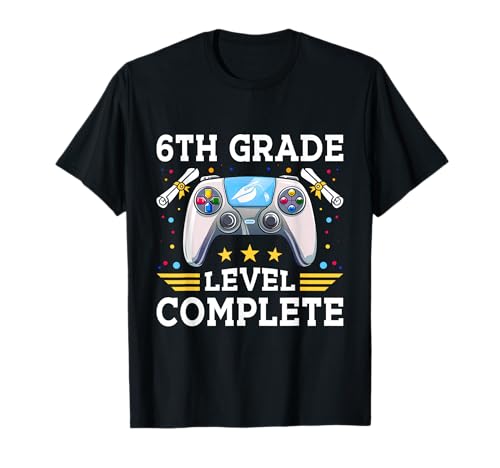 6th Grade Level Complete Gamer Kids Class of 2026 Boys T-Shirt