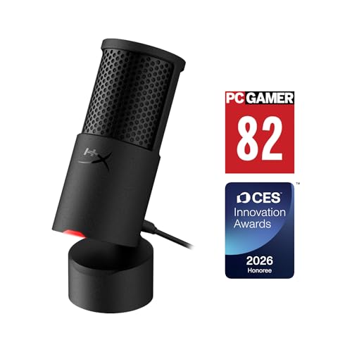 Miniatura 2 de HyperX Solocast 2 - Micrófono Condensador USB patrón cardioide, Juegos, Streaming, podcasts, PC, Twitch, Youtube, Discord, Negro