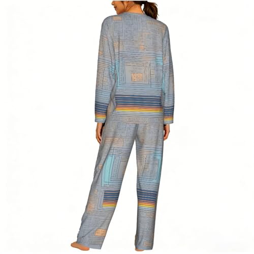 Pyjama code de programmation femme ensemble manches longues élastique