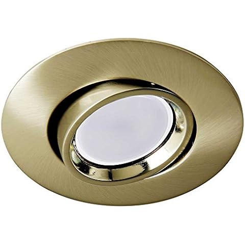 Wonderlamp Kit Empotrable ROUND II basculante oro viejo + bombilla LED 8W cálida Cover