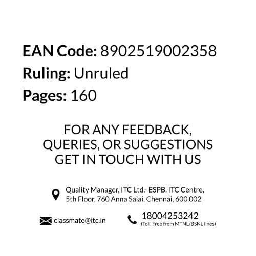 Image of Classmate Long Book - Unruled, 160 Pages, 314 mm x 194 mm - Pack Of 3